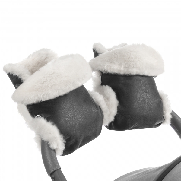 Муфта-рукавички для коляски Esspero Gretta (100% овечья шерсть) Black