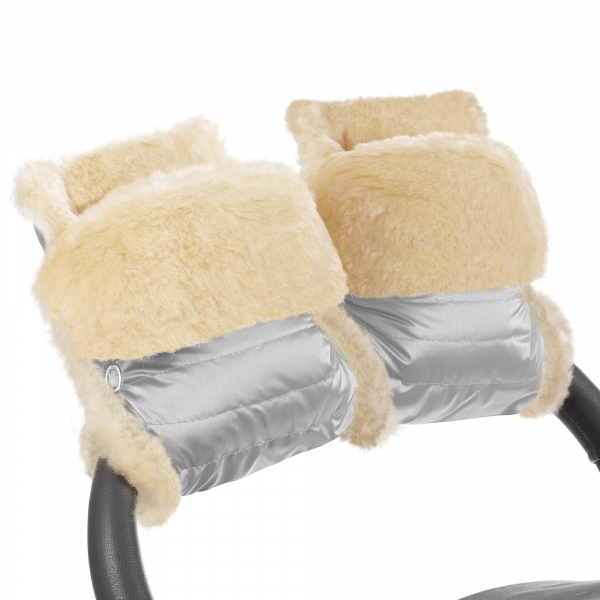 Муфта-рукавички для коляски Esspero Oskar (Натуральная шерсть) Silver