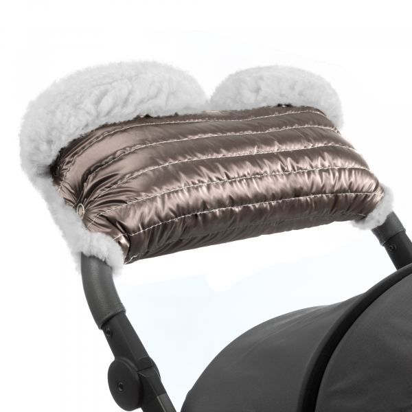 Муфта для рук на коляску Esspero Soft Fur Lux (Натуральная шерсть) Almond