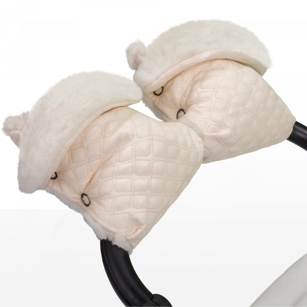 Муфта - рукавички для коляски Esspero Karolina (100% овечья шерсть) Cream