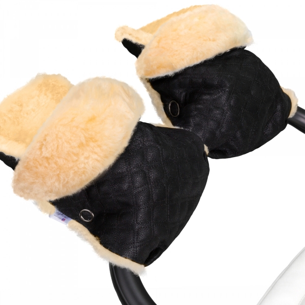 Муфта-рукавички для коляски Esspero Carina (100% овечья шерсть)  Black