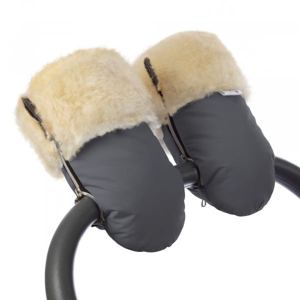 Муфта-рукавички для коляски Esspero  Double (Натуральная шерсть) Grey