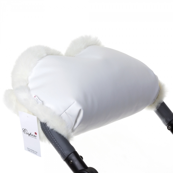 Муфта для рук на коляску Esspero LIT Leatherette (эко-кожа) white