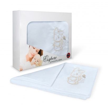 Комплект постельного белья в коляску Esspero Lui 5 предметов Зайка Голубой