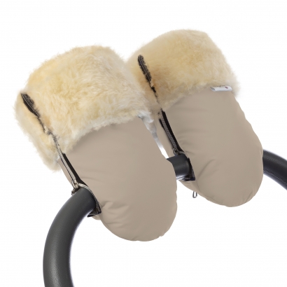 Муфта-рукавички для коляски Esspero  Double (Натуральная шерсть)  Beige