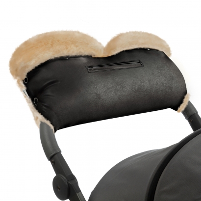 Муфта для рук на коляску Esspero Isabella (100% овечья шерсть) Black