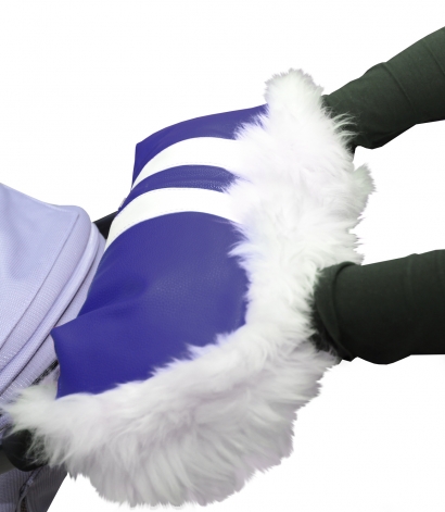 Муфта для рук на коляску Esspero Polar Bear (Натуральный мех) Aubergine