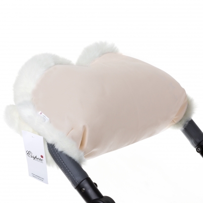 Муфта для рук на коляску Esspero LIT Leatherette (эко-кожа) beige/white