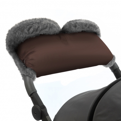 Муфта для рук на коляску Esspero Four Lux (Натуральная шерсть) Chocolat