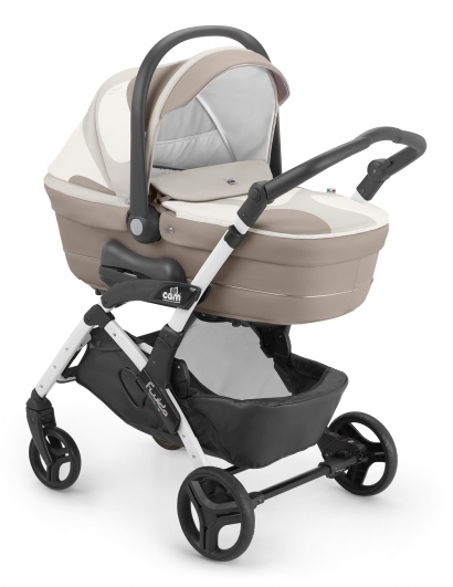 Коляска 3 в 1 Cam Fluido City Stone (шасси White) 701