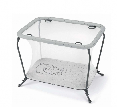 Манеж Cam Lusso 262 серый с мишкой