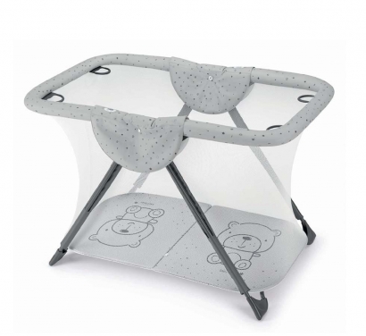 Манеж Cam Brevettato 262 серый с медвежонком