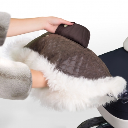 Муфта для рук на коляску Esspero Magda (Натуральный мех) Brown