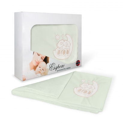 Комплект постельного белья в коляску Esspero Lui 5 предметов Мишки на луне Ментол