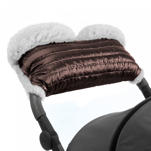 Муфта для рук на коляску Esspero Soft Fur Lux (Натуральная шерсть) Mocca