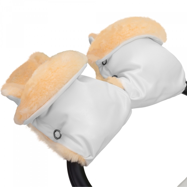 Муфта-рукавички для коляски Esspero Olsson (100% овечья шерсть)  White