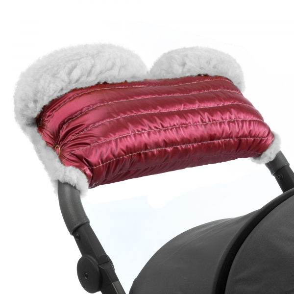 Муфта для рук на коляску Esspero Soft Fur Lux (Натуральная шерсть) Ruby