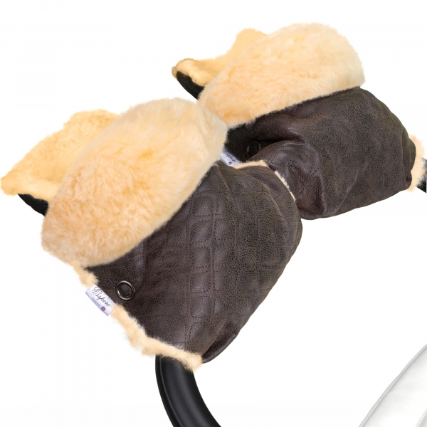 Муфта-рукавички для коляски Esspero Carina (100% овечья шерсть)  Brown